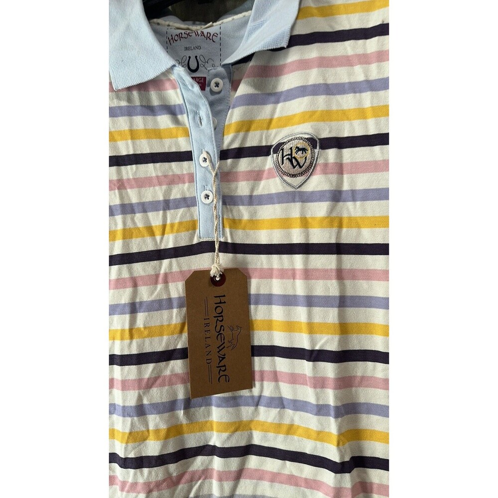 Horseware Ireland sleeveless Stripe Polo XXL 14 NWT - Picture 5 of 9